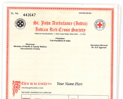 Certificate Presented By St John Ambulance Association, England